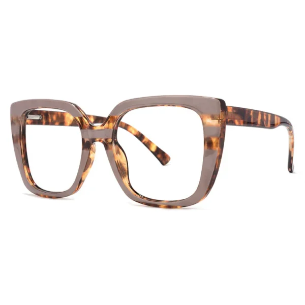 Square patterned Anti blue light Eyeglass Frames Spring hinge Large Glasses